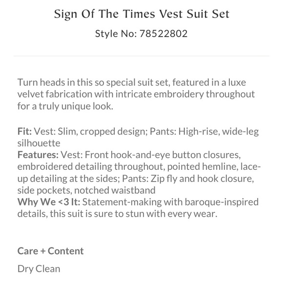 Free People Sign Of The Times Vest Suit Set - Picture 5 of 16